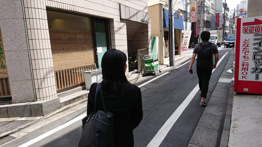 利用者さんと実習前に企業訪問を行いました。